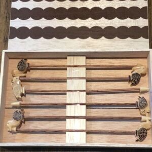 Ivory Palm Drink Stirrers Set of 6 each piece carefully handcrafted.